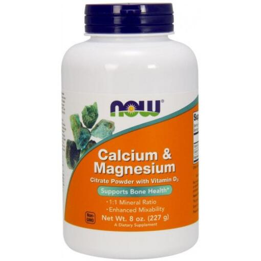 Kalcium och magnesium, citratpulver med vitamin D3 - 227g
