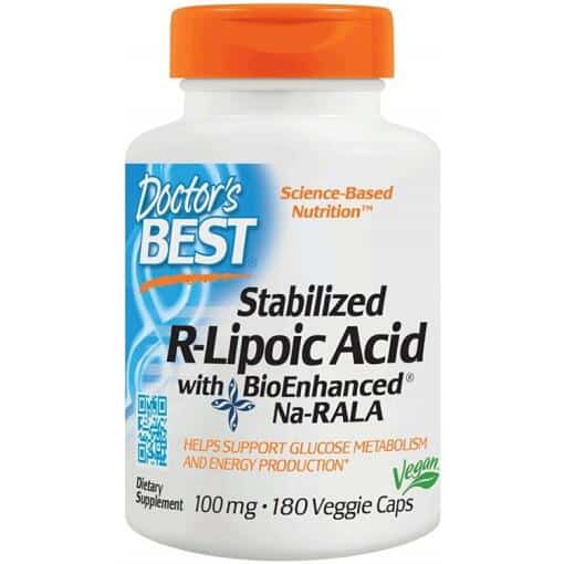 Doctor's Best - Stabilized R-Lipoic Acid with BioEnhanced Na-RALA 100mg - 180 vcaps