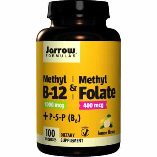 Jarrow Formulas - Methyl B-12 & Methyl Folate 400mcg Lemon - 100 Lozenges