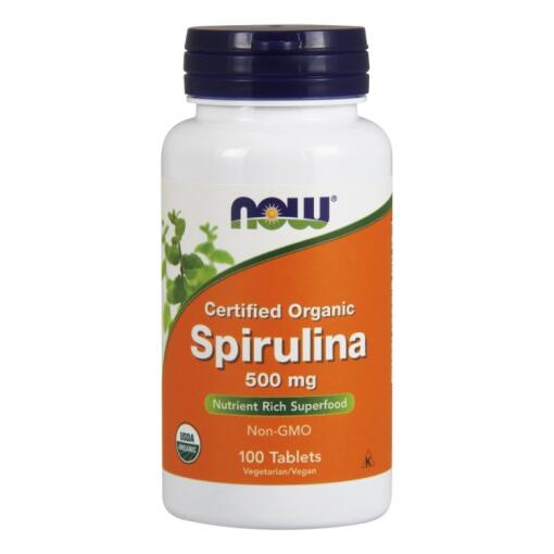 NOW Foods - Spirulina Organic 500mg - 100 tablets