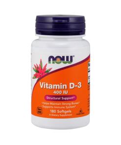 NOW Foods - Vitamin D-3 400 IU - 180 softgels