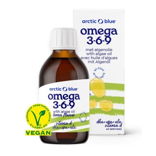 Algae Oil DHA + EPA + Hemp Seed Oil ALA with Vitamin D